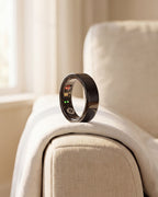 [Black] Lumo Ring in black on linen throw