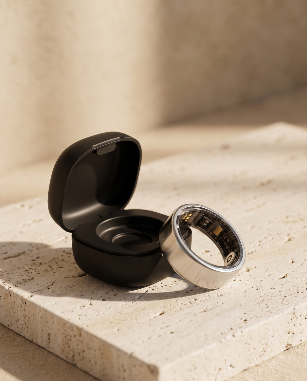 [Silver] Lumo Ring in silver with charging case
