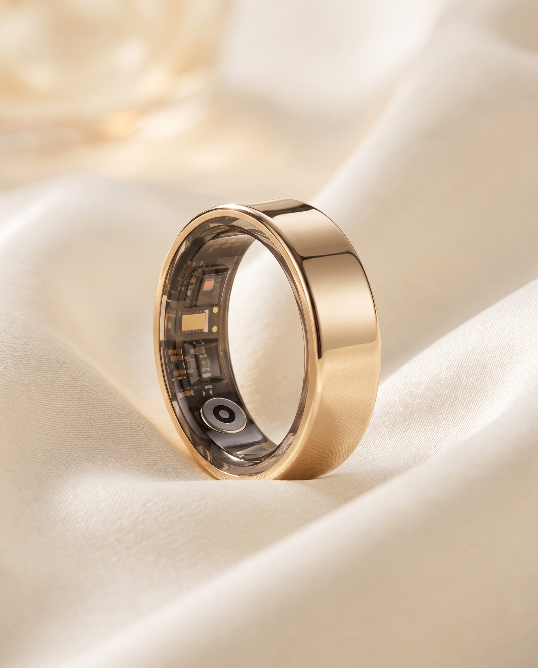 Lumo Ring in gold on silk